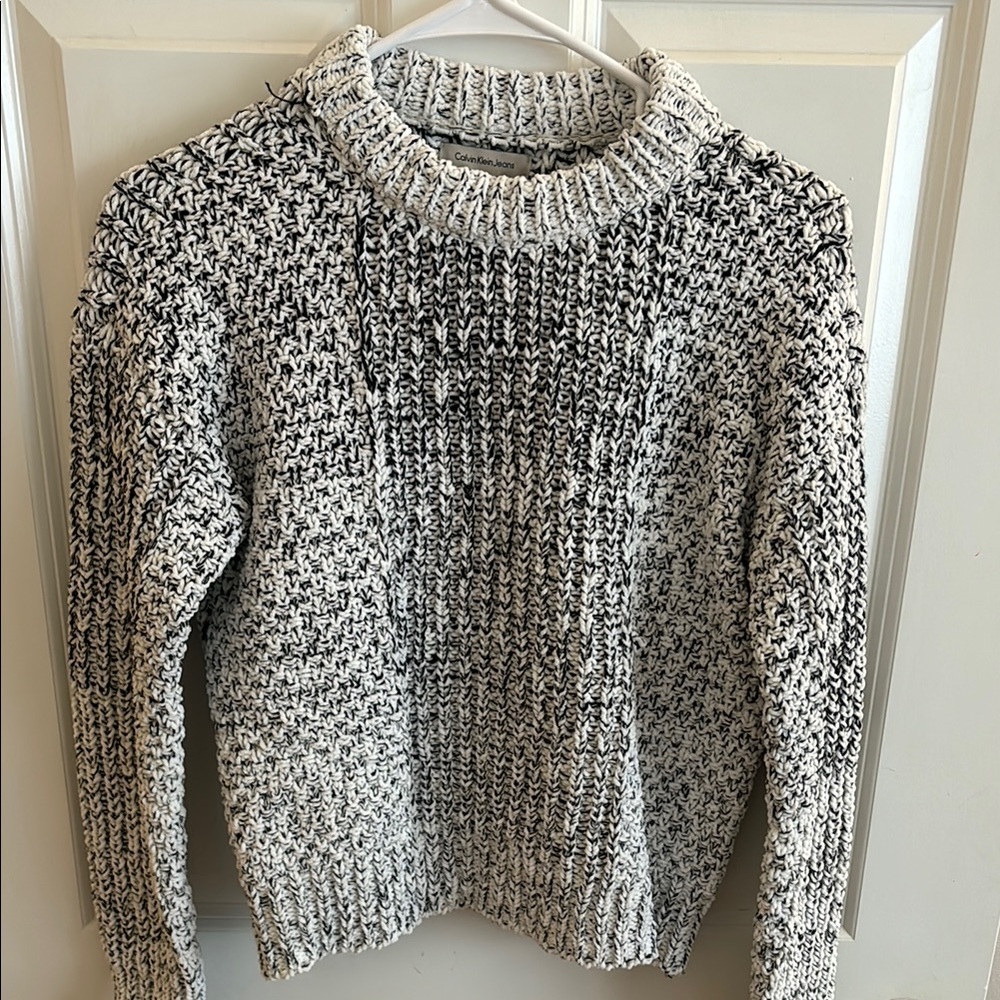 Calvin Klein Jeans Black and White Cowl Neck Sweater